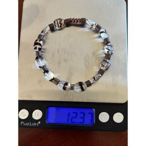 Chavez for Charity CFC Clear Bead Bracelet Boho Rustic Spacer Stretch Bracelet